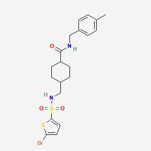 4-[(5-Bromothiophene-2-sulfonamido)methyl]-N-[(4-methylphenyl)methyl]cyclohexane-1-carboxamide