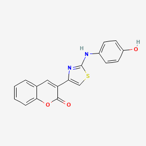 molecular formula C18H12N2O3S B10805276 3-[2-(4-Hydroxyanilino)-1,3-thiazol-4-yl]chromen-2-one 