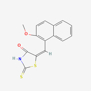 molecular formula C15H11NO2S2 B10805306 (5E)-5-[(2-methoxynaphthalen-1-yl)methylidene]-2-sulfanylidene-1,3-thiazolidin-4-one 