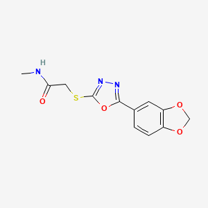 2-((5-(Benzo[d][1,3]dioxol-5-yl)-1,3,4-oxadiazol-2-yl)thio)-N-methylacetamide