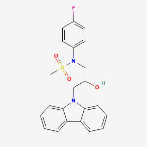 molecular formula C22H21FN2O3S B10805358 N-(3-carbazol-9-yl-2-hydroxypropyl)-N-(4-fluorophenyl)methanesulfonamide 