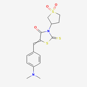 5-[[4-(Dimethylamino)phenyl]methylidene]-3-(1,1-dioxothiolan-3-yl)-2-sulfanylidene-1,3-thiazolidin-4-one