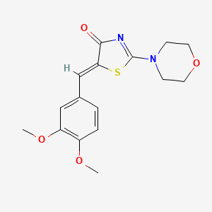 molecular formula C16H18N2O4S B10805386 (5Z)-5-(3,4-dimethoxybenzylidene)-2-(morpholin-4-yl)-1,3-thiazol-4(5H)-one 