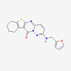 6-{[(Furan-2-yl)methyl]amino}-17-thia-2,7,8-triazatetracyclo[8.7.0.0^{3,8}.0^{11,16}]heptadeca-1(10),2,4,6,11(16)-pentaen-9-one