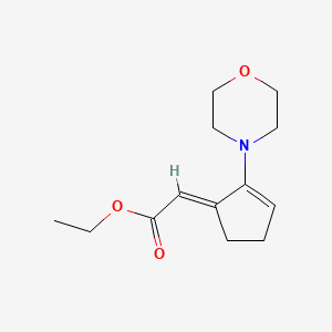 molecular formula C13H19NO3 B10805426 ethyl (2E)-2-(2-morpholin-4-ylcyclopent-2-en-1-ylidene)acetate 