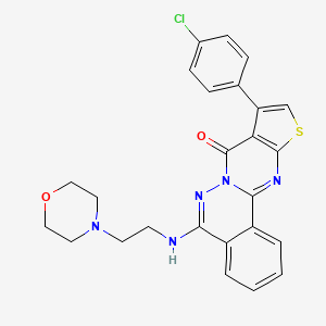 13-(4-Chlorophenyl)-8-(2-morpholin-4-ylethylamino)-15-thia-9,10,17-triazatetracyclo[8.7.0.02,7.012,16]heptadeca-1(17),2,4,6,8,12(16),13-heptaen-11-one