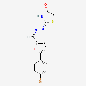 molecular formula C14H10BrN3O2S B10805440 (2E)-2-[(Z)-[5-(4-bromophenyl)furan-2-yl]methylidenehydrazinylidene]-1,3-thiazolidin-4-one 