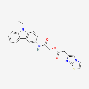 2-((9-Ethyl-9H-carbazol-3-yl)amino)-2-oxoethyl 2-(imidazo[2,1-b]thiazol-6-yl)acetate