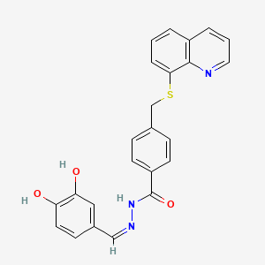 molecular formula C24H19N3O3S B10805490 N-[(Z)-(3,4-dihydroxyphenyl)methylideneamino]-4-(quinolin-8-ylsulfanylmethyl)benzamide 