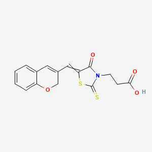 3-[5-(2H-chromen-3-ylmethylidene)-4-oxo-2-sulfanylidene-1,3-thiazolidin-3-yl]propanoic acid