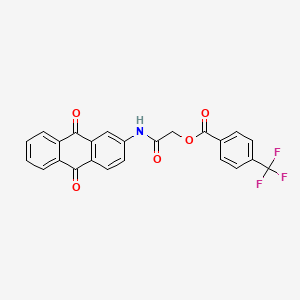 molecular formula C24H14F3NO5 B10805523 2-((9,10-Dioxo-9,10-dihydroanthracen-2-yl)amino)-2-oxoethyl 4-(trifluoromethyl)benzoate 