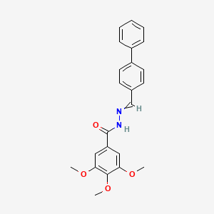 molecular formula C23H22N2O4 B10805535 3,4,5-trimethoxy-N-[(4-phenylphenyl)methylideneamino]benzamide 