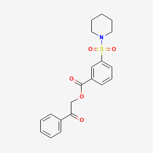 molecular formula C20H21NO5S B10805540 Phenacyl 3-piperidin-1-ylsulfonylbenzoate 