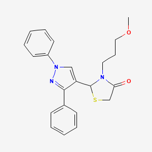 2-(1,3-diphenyl-1H-pyrazol-4-yl)-3-(3-methoxypropyl)-1,3-thiazolidin-4-one