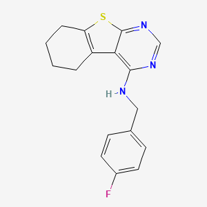 molecular formula C17H16FN3S B10805567 N-(4-Fluorobenzyl)-5,6,7,8-tetrahydrobenzo[4,5]thieno[2,3-d]pyrimidin-4-amine 