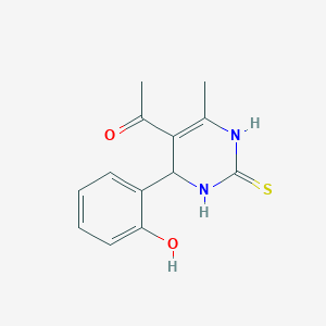 molecular formula C13H14N2O2S B10805604 1-[4-(2-hydroxyphenyl)-6-methyl-2-sulfanylidene-3,4-dihydro-1H-pyrimidin-5-yl]ethanone 