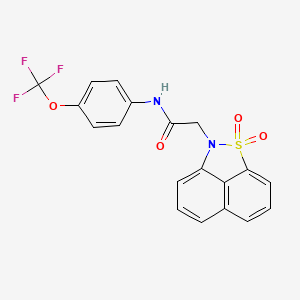 molecular formula C19H13F3N2O4S B10805648 2-(1,1-Dioxido-2H-naphtho[1,8-cd]isothiazol-2-yl)-N-(4-(trifluoromethoxy)phenyl)acetamide 