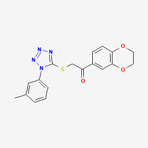 1-(2,3-Dihydro-1,4-benzodioxin-6-yl)-2-[1-(3-methylphenyl)tetrazol-5-yl]sulfanylethanone