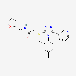 molecular formula C22H21N5O2S B10805699 2-[[4-(2,4-dimethylphenyl)-5-pyridin-3-yl-1,2,4-triazol-3-yl]sulfanyl]-N-(furan-2-ylmethyl)acetamide 