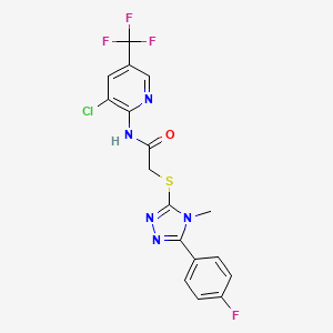 N-[3-chloro-5-(trifluoromethyl)pyridin-2-yl]-2-[[5-(4-fluorophenyl)-4-methyl-1,2,4-triazol-3-yl]sulfanyl]acetamide