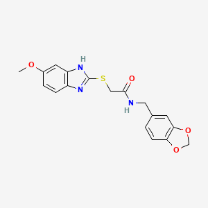 N-(1,3-benzodioxol-5-ylmethyl)-2-[(5-methoxy-1H-benzimidazol-2-yl)thio]acetamide