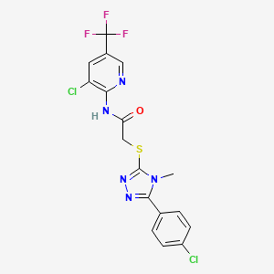 2-[[5-(4-chlorophenyl)-4-methyl-1,2,4-triazol-3-yl]sulfanyl]-N-[3-chloro-5-(trifluoromethyl)pyridin-2-yl]acetamide