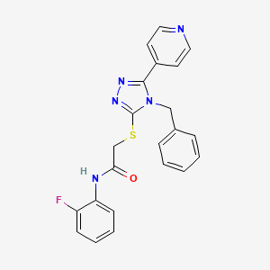 molecular formula C22H18FN5OS B10805765 2-((4-Benzyl-5-(pyridin-4-yl)-4H-1,2,4-triazol-3-yl)thio)-N-(2-fluorophenyl)acetamide 