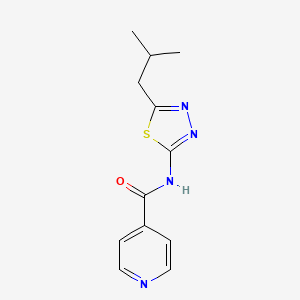 N-[5-(2-methylpropyl)-1,3,4-thiadiazol-2-yl]pyridine-4-carboxamide