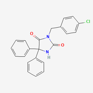 molecular formula C22H17ClN2O2 B10805790 3-[(4-Chlorophenyl)methyl]-5,5-diphenylimidazolidine-2,4-dione 