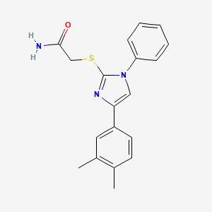 molecular formula C19H19N3OS B10805802 2-[4-(3,4-Dimethylphenyl)-1-phenylimidazol-2-yl]sulfanylacetamide 