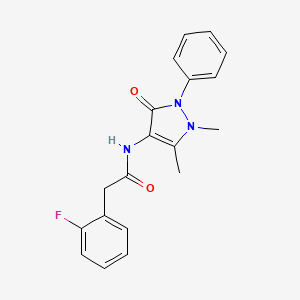 molecular formula C19H18FN3O2 B10805833 N-(1,5-dimethyl-3-oxo-2-phenylpyrazol-4-yl)-2-(2-fluorophenyl)acetamide 