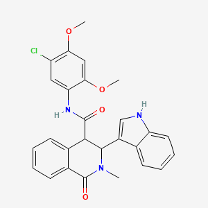 N-(5-chloro-2,4-dimethoxyphenyl)-3-(1H-indol-3-yl)-2-methyl-1-oxo-3,4-dihydroisoquinoline-4-carboxamide