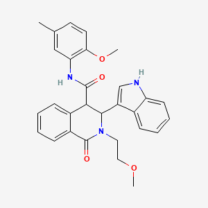 3-(1H-Indol-3-yl)-N-(2-methoxy-5-methylphenyl)-2-(2-methoxyethyl)-1-oxo-1,2,3,4-tetrahydroisoquinoline-4-carboxamide