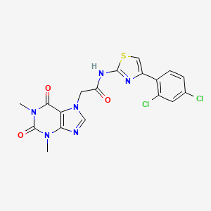 N-[4-(2,4-dichlorophenyl)-1,3-thiazol-2-yl]-2-(1,3-dimethyl-2,6-dioxopurin-7-yl)acetamide