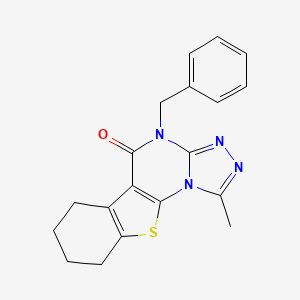 molecular formula C19H18N4OS B10805922 4-Benzyl-1-methyl-6,7,8,9-tetrahydro-4H-10-thia-2,3,4,10b-tetraaza-cyclopenta[a]fluoren-5-one 