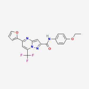 molecular formula C20H15F3N4O3 B10805930 N-(4-ethoxyphenyl)-5-(furan-2-yl)-7-(trifluoromethyl)pyrazolo[1,5-a]pyrimidine-2-carboxamide 