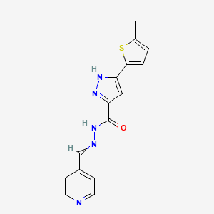 5-(5-methylthiophen-2-yl)-N-(pyridin-4-ylmethylideneamino)-1H-pyrazole-3-carboxamide