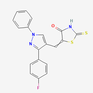 5-[[3-(4-Fluorophenyl)-1-phenylpyrazol-4-yl]methylidene]-2-sulfanylidene-1,3-thiazolidin-4-one