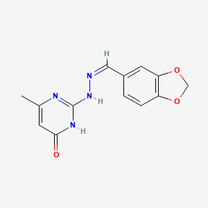 2-[(2Z)-2-(1,3-benzodioxol-5-ylmethylidene)hydrazinyl]-4-methyl-1H-pyrimidin-6-one