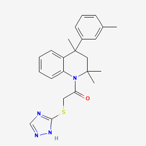 molecular formula C23H26N4OS B10805977 2-(4H-1,2,4-triazol-3-ylsulfanyl)-1-[2,2,4-trimethyl-4-(3-methylphenyl)-3,4-dihydroquinolin-1(2H)-yl]ethanone 