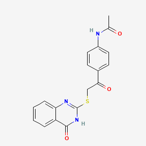 molecular formula C18H15N3O3S B10805994 N-(4-{[(4-hydroxyquinazolin-2-yl)sulfanyl]acetyl}phenyl)acetamide 