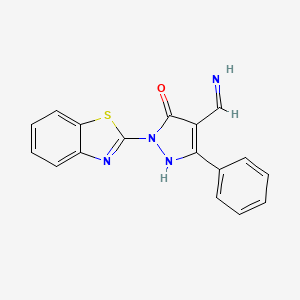 (4Z)-4-(aminomethylidene)-2-(1,3-benzothiazol-2-yl)-5-phenyl-2,4-dihydro-3H-pyrazol-3-one