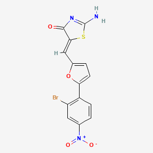 molecular formula C14H8BrN3O4S B10806013 (5Z)-2-amino-5-[[5-(2-bromo-4-nitrophenyl)furan-2-yl]methylidene]-1,3-thiazol-4-one 