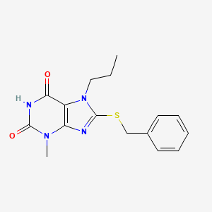 molecular formula C16H18N4O2S B10806021 8-Benzylsulfanyl-3-methyl-7-propyl-3,7-dihydro-purine-2,6-dione 