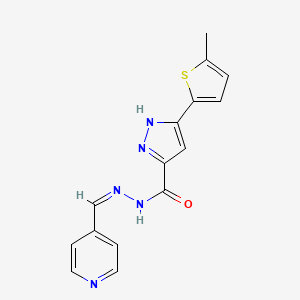 5-(5-methylthiophen-2-yl)-N-[(Z)-pyridin-4-ylmethylideneamino]-1H-pyrazole-3-carboxamide