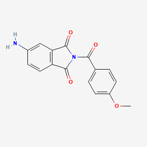 molecular formula C16H12N2O4 B10806077 5-Amino-2-(4-methoxybenzoyl)isoindole-1,3-dione 