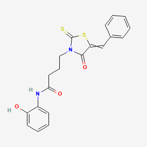 4-(5-benzylidene-4-oxo-2-sulfanylidene-1,3-thiazolidin-3-yl)-N-(2-hydroxyphenyl)butanamide