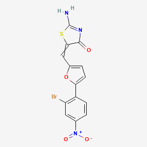 2-Amino-5-[[5-(2-bromo-4-nitrophenyl)furan-2-yl]methylidene]-1,3-thiazol-4-one