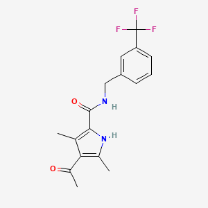 4-acetyl-3,5-dimethyl-N-[[3-(trifluoromethyl)phenyl]methyl]-1H-pyrrole-2-carboxamide