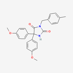 molecular formula C25H24N2O4 B10806149 5,5-Bis(4-methoxyphenyl)-3-[(4-methylphenyl)methyl]imidazolidine-2,4-dione 